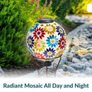 Sunnydaze Glass Mosaic Solar Garden Gazing Globe - 10"