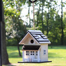 Sunnydaze Decorative Wooden Hanging Bird House with Solar Light - 9.25"