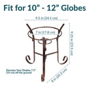 Sunnydaze Black Steel Traditional Style Gazing Globe Stand - 9"