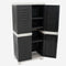 Sunnydaze Plastic Lockable Storage Cabinet with 3 Adjustable Shelves - Gray