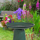 Sunnydaze Gleeful Garden Metal Outdoor Bird Bath - UV-Resistant Finish