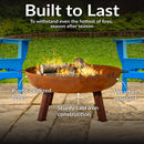 Sunnydaze Rustic Cast Iron Fire Pit Bowl with Stand