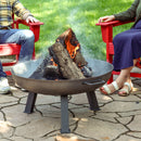Sunnydaze Rustic Cast Iron Fire Pit Bowl with Stand