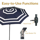 Sunnydaze 9' Solar LED Outdoor Patio Umbrella with Tilt and Crank