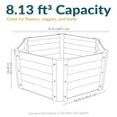 Sunnydaze 41" Steel Hexagon Raised Garden Bed