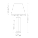 Sunnydaze Glass Cylinder Table Lamp Set of 2 with Shade - 27.75" H - Plug-In Electric