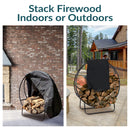 Sunnydaze Firewood Log Hoop Rack with Cover