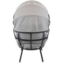 Back view of gray luxury patio egg chair.
