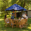Sunnydaze Hatteras 7-Piece Outdoor Dining Set with Umbrella Hole - Patio Dining Set for 6