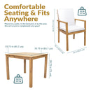 Sunnydaze Rodanthe 5-Piece Outdoor Dining Table Set with Chairs and Cushions