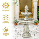 Sunnydaze 2-Tier Solar Outdoor Water Fountain with Battery Backup