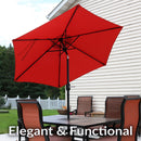 Sunnydaze Aluminum Outdoor Patio Umbrella with Tilt and Crank