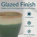 Sunnydaze Resort Glazed Ceramic Planter with Drainage Holes - Set of 2