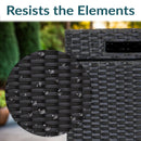 Sunnydaze Wicker Outdoor Trash Cans with Lids - Set of 2 - 26 Gal. and 15 Gal.