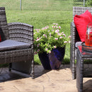 Sunnydaze Round Glazed Ceramic Planter with Drainage