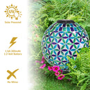 Sunnydaze Glass Mosaic Solar Garden Gazing Globe - 10"