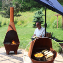 Sunnydaze 6' Wood-Burning Chiminea Fire Pit with Grill Grate - Rustic