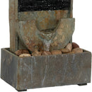 Sunnydaze Half Moon Slate Indoor Water Fountain - 16"