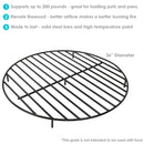 Sunnydaze Round Fire Pit Grate - Elevated Steel Wood Grate
