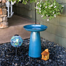 Sunnydaze Gleeful Garden Metal Outdoor Bird Bath - UV-Resistant Finish