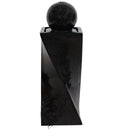 Sunnydaze Black Ball Solar Powered Fountain with Battery Backup and LED Lights - 30-Inch