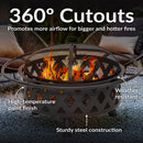 Sunnydaze Crossweave Wood-Burning Fire Pit with Spark Screen and Poker
