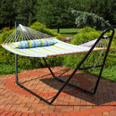 Sunnydaze 2-Person Quilted Fabric Double Hammock with Pillow