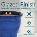 Sunnydaze Round Glazed Ceramic Planter with Drainage