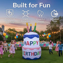 Sunnydaze Happy Birthday Cake Inflatable Outdoor Decoration - 4'