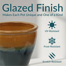 Sunnydaze Chalet Glazed Ceramic Planter with Drainage Holes - Set of 2