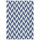5x7 Sunnydaze Geometric Affinity Indoor/Outdoor Patio Area Rug in Steel Blue