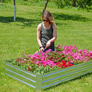 Sunnydaze Galvanized Steel Rectangle Raised Garden Bed