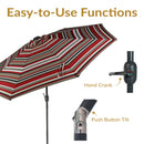 Sunnydaze 9' Solar LED Outdoor Patio Umbrella with Tilt and Crank