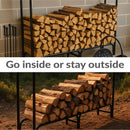 Sunnydaze Outdoor Steel Firewood Log Rack - 8'
