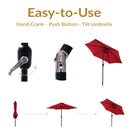 Sunnydaze Aluminum Outdoor Patio Umbrella with Tilt and Crank