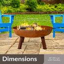Sunnydaze Rustic Cast Iron Fire Pit Bowl with Stand