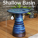 Sunnydaze Glazed Ceramic Outdoor Bird Bath