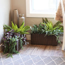 set of 2 polyrattan rectangle indoor planters