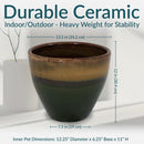 Sunnydaze Resort Glazed Ceramic Planter