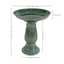 Sunnydaze Avignon Outdoor Ceramic Bird Bath - 18.75" H