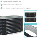 Sunnydaze Stackable Galvalume Steel Raised Garden Bed - Oval