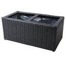 Sunnydaze 2-Section Polyrattan Rectangle Indoor Planters - Set of 2