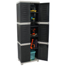Sunnydaze 4-Shelf Plastic Lockable Storage Cabinet - 72"