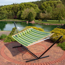 Sunnydaze 2-Person Quilted Fabric Double Hammock with Pillow