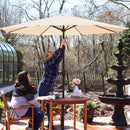 Sunnydaze Aluminum Outdoor Patio Umbrella with Tilt and Crank