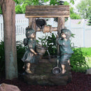 Sunnydaze Children at the Well Electric Water Fountain with LED Light - 39"