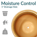 Sunnydaze Glazed Ceramic Planter with Drainage Holes - Set of 2