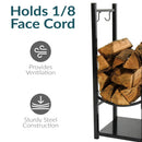 Sunnydaze Outdoor Firewood Storage Rack with Tool Holders