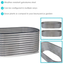 Sunnydaze Stackable Galvalume Steel Raised Garden Bed - Oval