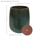 Sunnydaze 10" Ceramic Plant Pot - Dark Olive Chevron Pattern